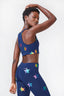 UpLift Sports Bra in Navy Rainbow Star Foil