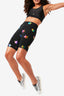 UpLift Bike Shorts in Black Rainbow Star Foil