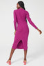 Long Sleeve Rib Dress in Black Raspberry