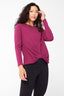 Bliss Twist Front Long Sleeve Tee in Black Raspberry