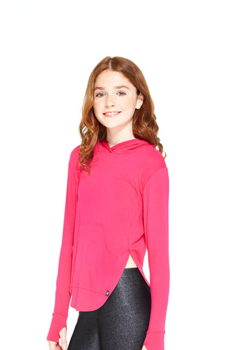 Girls Hot Pink Hooded Long Sleeve by Terez