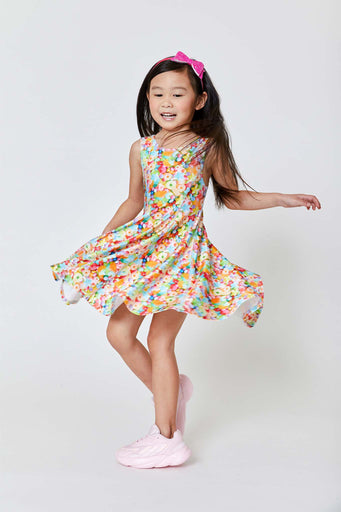 Girls Skater Dress in Neon Candy