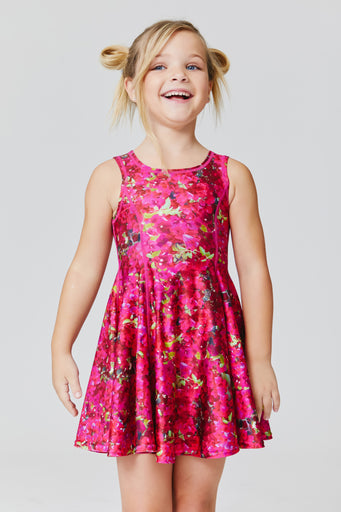 Toddler Skater Dress in Bougainvillea