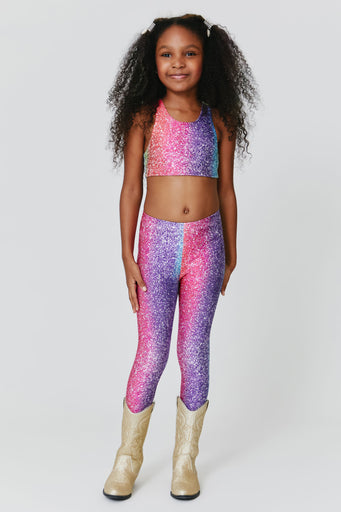 Toddler Leggings in Rainbow Glitter Foil