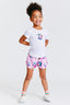 Kids Gym Shorts in Pink Neon Butterflies