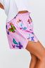 Kids Gym Shorts in Pink Neon Butterflies