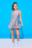 Terez x Hally Hair Toddler Skater Dress in Silver Glitter