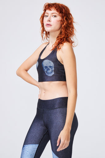 Hi-Shine Sports Bra in Crystal Skull