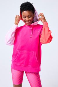 Colorblock Hoodie in Bougainvillea