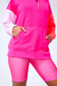 Colorblock Hoodie in Bougainvillea