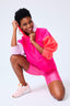 Colorblock Hoodie in Bougainvillea